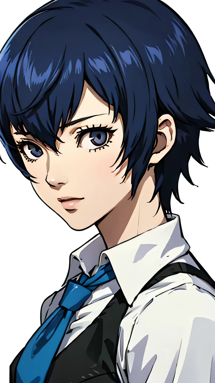 Naoto shirogane, medium breast, suit, tie, portrait, medium hair