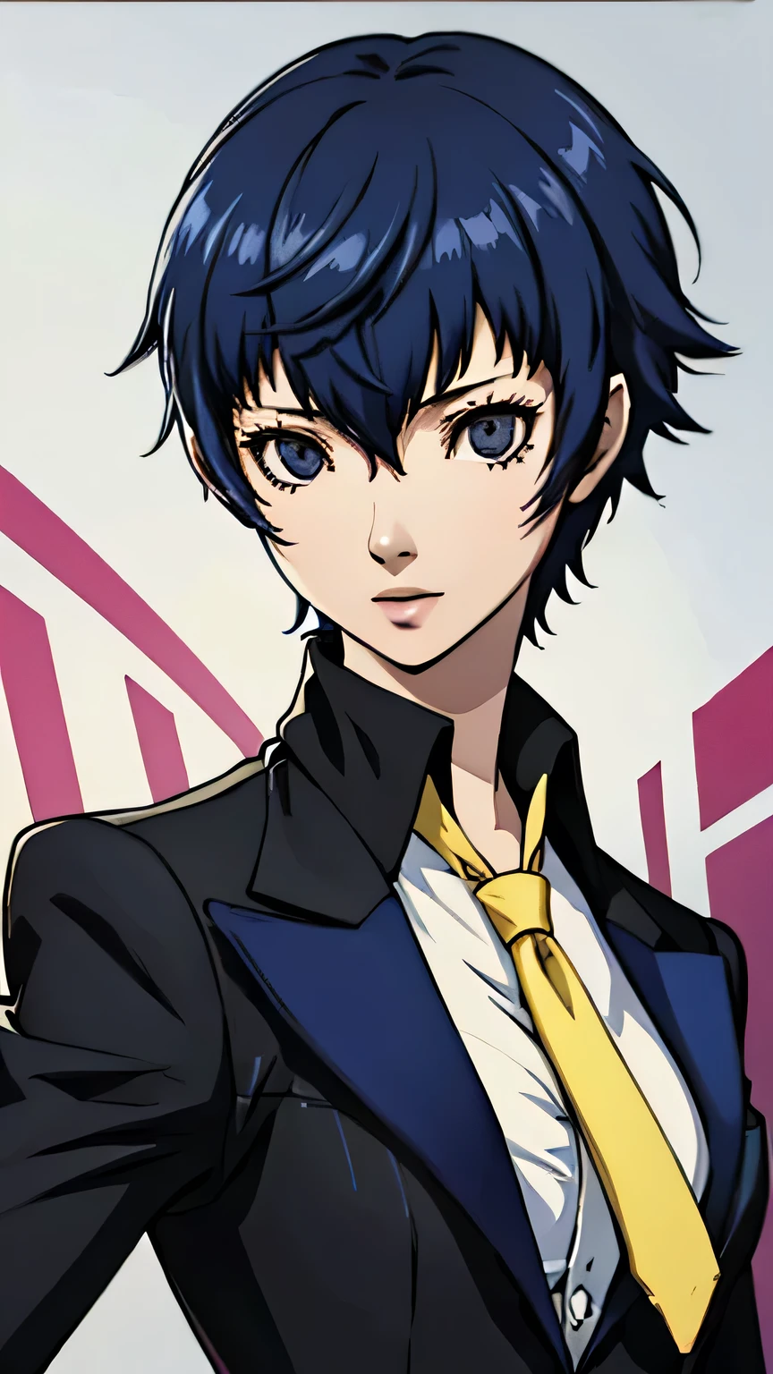 Naoto shirogane, medium breast, suit, tie, portrait, medium hair