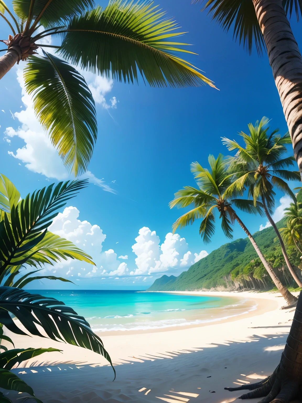 tropical beach, ultra detailed, high quality, 8k resolution