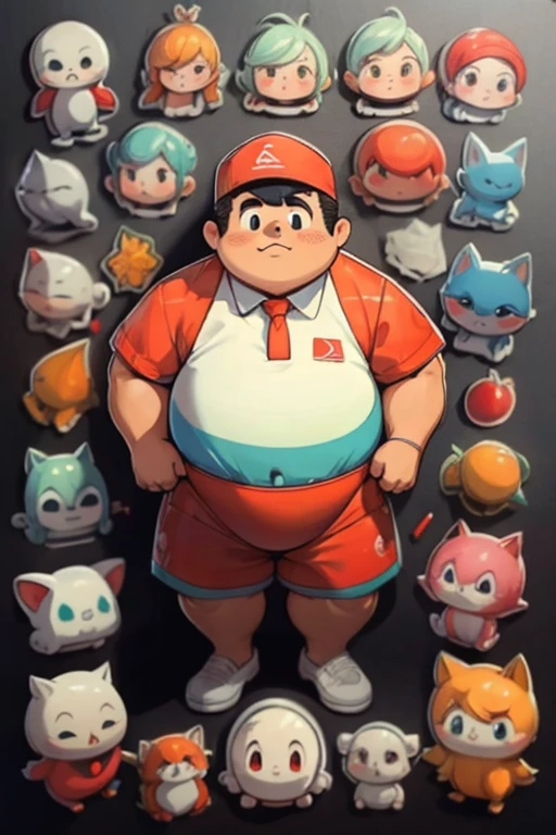 (((1 Chubby man with extremely thick thighs and large belly wearing only red swim trunks))), cartoon character of a with different expressions and expressions, design de personagem de alta qualidade, Design de personagem estilizado, design de personagens, design de personagem retrato, Poses diferentes, design de personagem muito estilizado, design de conceito de personagem, arte conceitual dos desenhos animados, Design de personagem de corpo inteiro, character concept explorations, character illustration, conceito de design de personagens, arte do conceito de personagem, design de personagem completo, arte do personagem