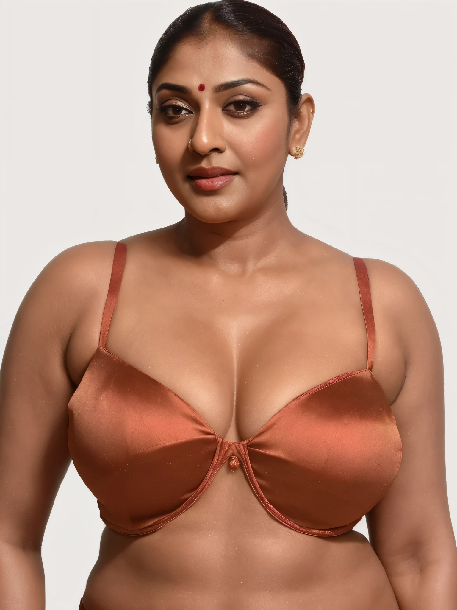 Wearing a sexy satin saree with strapless Bra, sexy Indian housewife, Looks like Indian Actress Nayanthara, actress Nayanthara, mallu, mallu aunty, desi aunty, full figured mature beauty, sweaty skin , shining skin, sweat, attractive figure, 48 years old, spicy hot, desi milf, desi aunty, a close up of a woman in a red dress in a bedroom, inspired by Avigdor Arikha, sleek!!!, indian super model, wavy hair combed to one side, actress, by Jitish Kallat, smoldering, intense smoldering, fashion, an angel, print ready, with a dramatic looking, inspired by Sudip Roy, seductive look, sexy Saree queen, sexy Saree fashion, seductive Saree, wear saree, sizzling hot Beauty, skin pores, armpits, beautymarks,