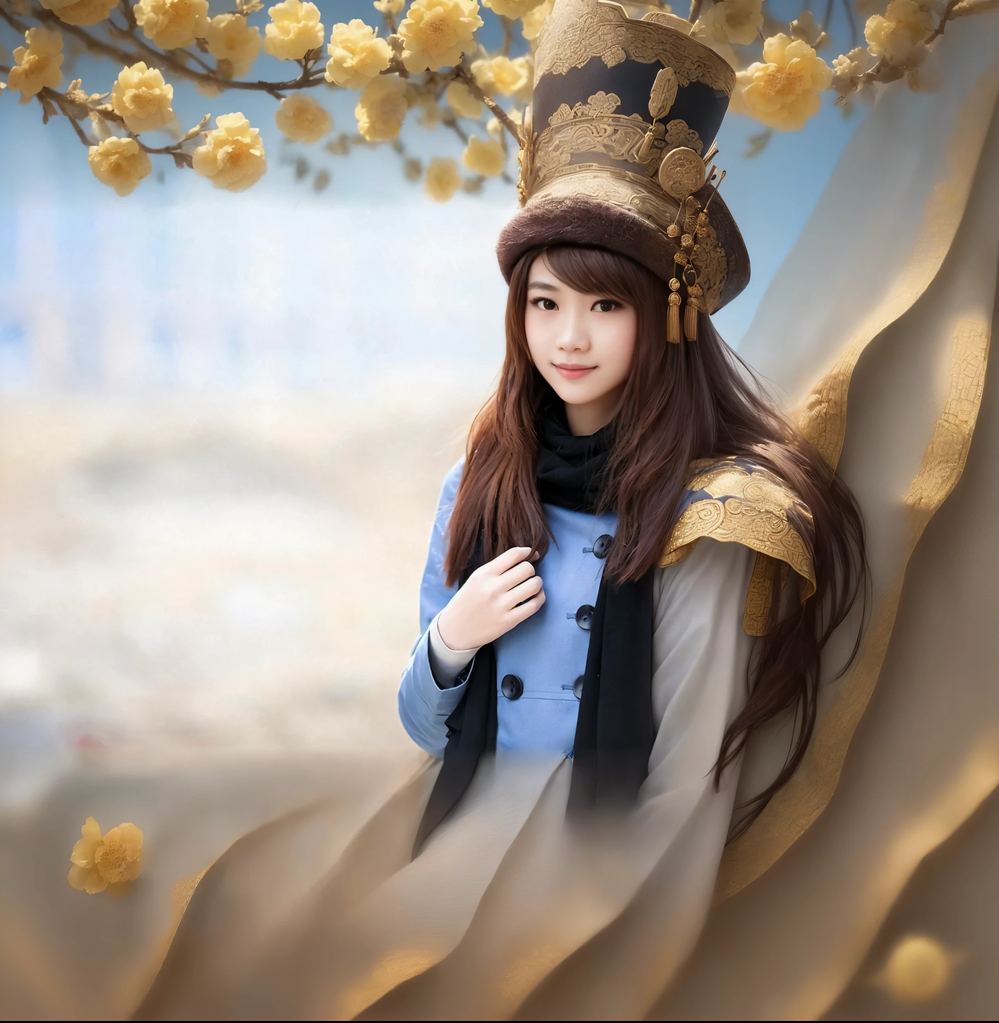 A girl, ancient Chinese costume, whole body, sunshine, clear face, clean white background, masterpiece, super detail, epic composition, ultra HD, high quality, extremely detailed, official art, uniform 8k wallpaper, super detail, 32k