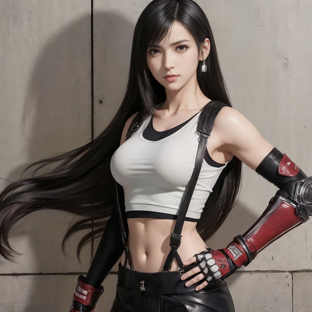 (melhor qualidade,ultra-detalhado),(Realista:1.37),tifa lockhart, Rosto bonito e detalhado, textura ultra realista, rosto delicado, corpo delicado, expression with sexy look, athletic body