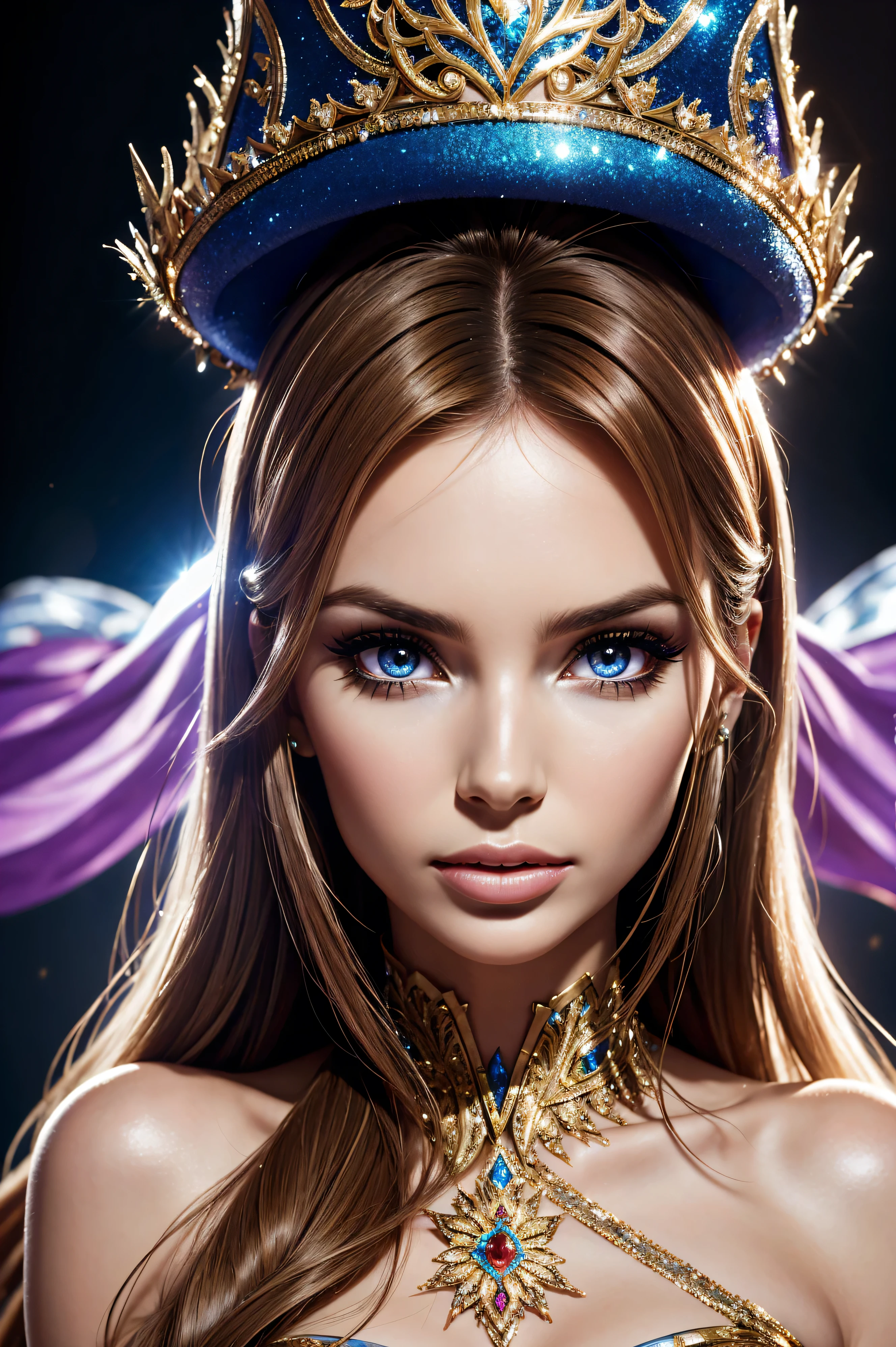 Nadine Coyle, wearing Carnival costume costume transparent. professionally retouched, soft lighting, realistic, smooth face, perfect eyes, sharp focus on eyes, 8 k, high definition, insanely detailed, intricate, elegant. against the background of the ballroom.