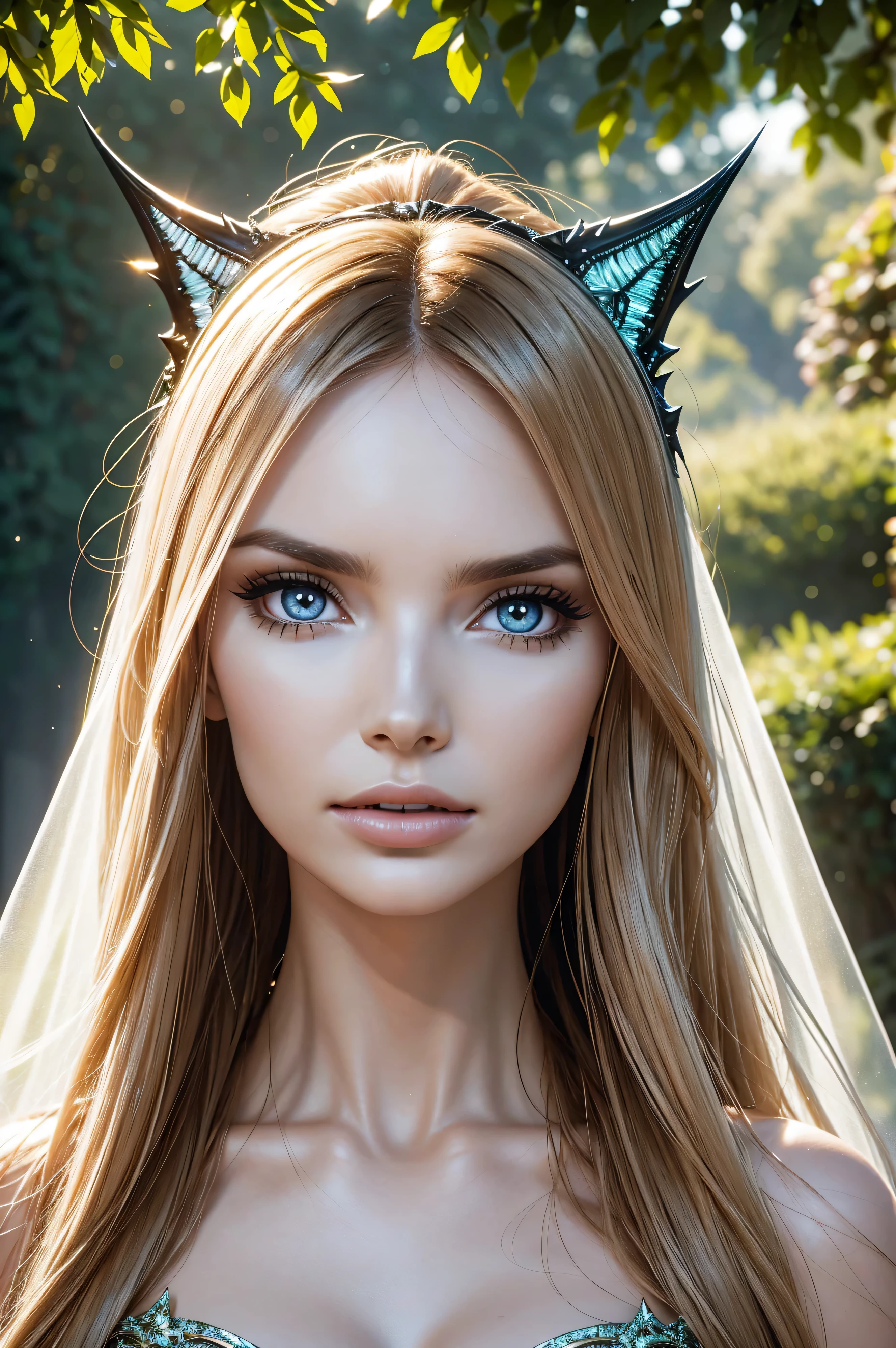Nadine Coyle, wearing alien costume transparent. professionally retouched, soft lighting, realistic, smooth face, perfect eyes, sharp focus on eyes, 8 k, high definition, insanely detailed, intricate, elegant. against the background of the garden of Versailles.