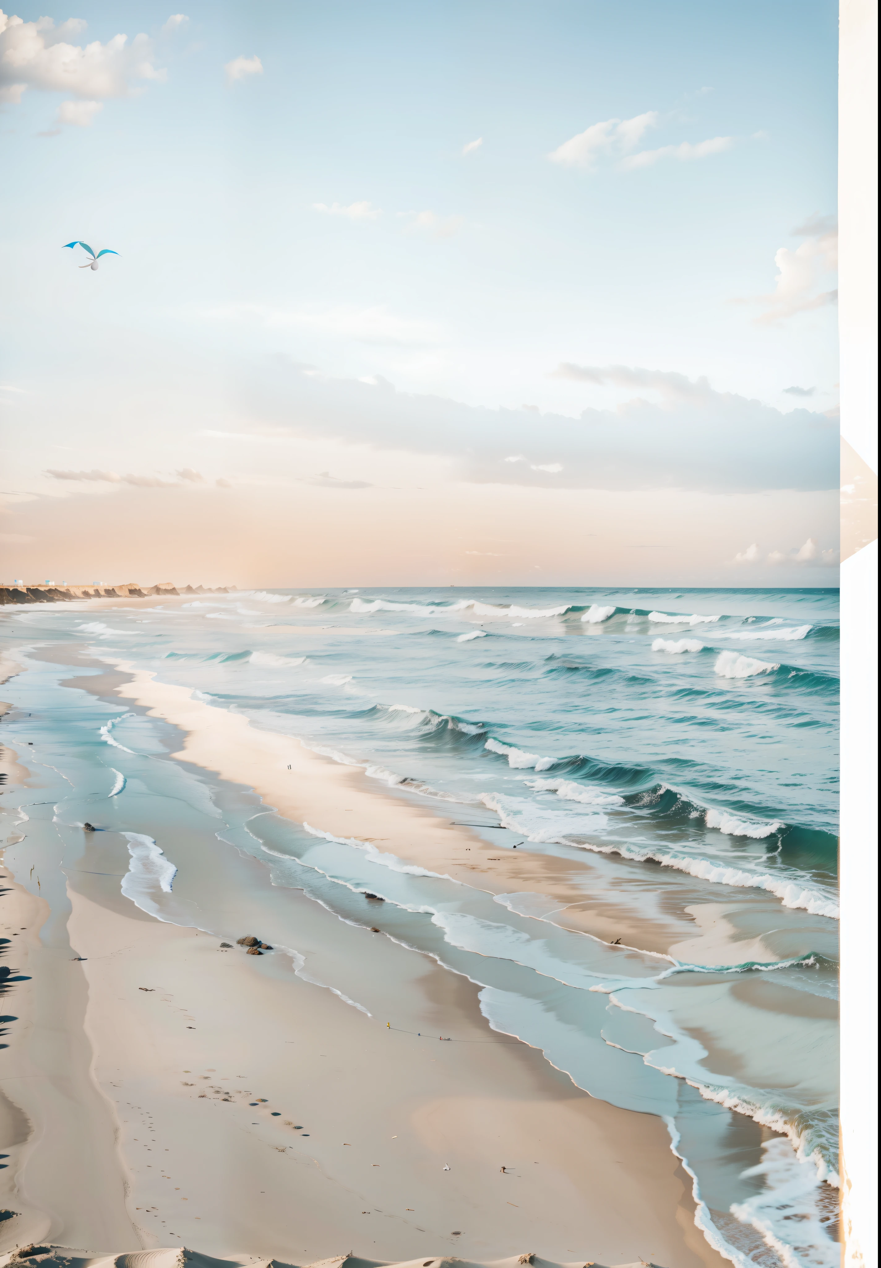 realista, photorealismo, praia com, areia fofa, realista, mar realista. 8k