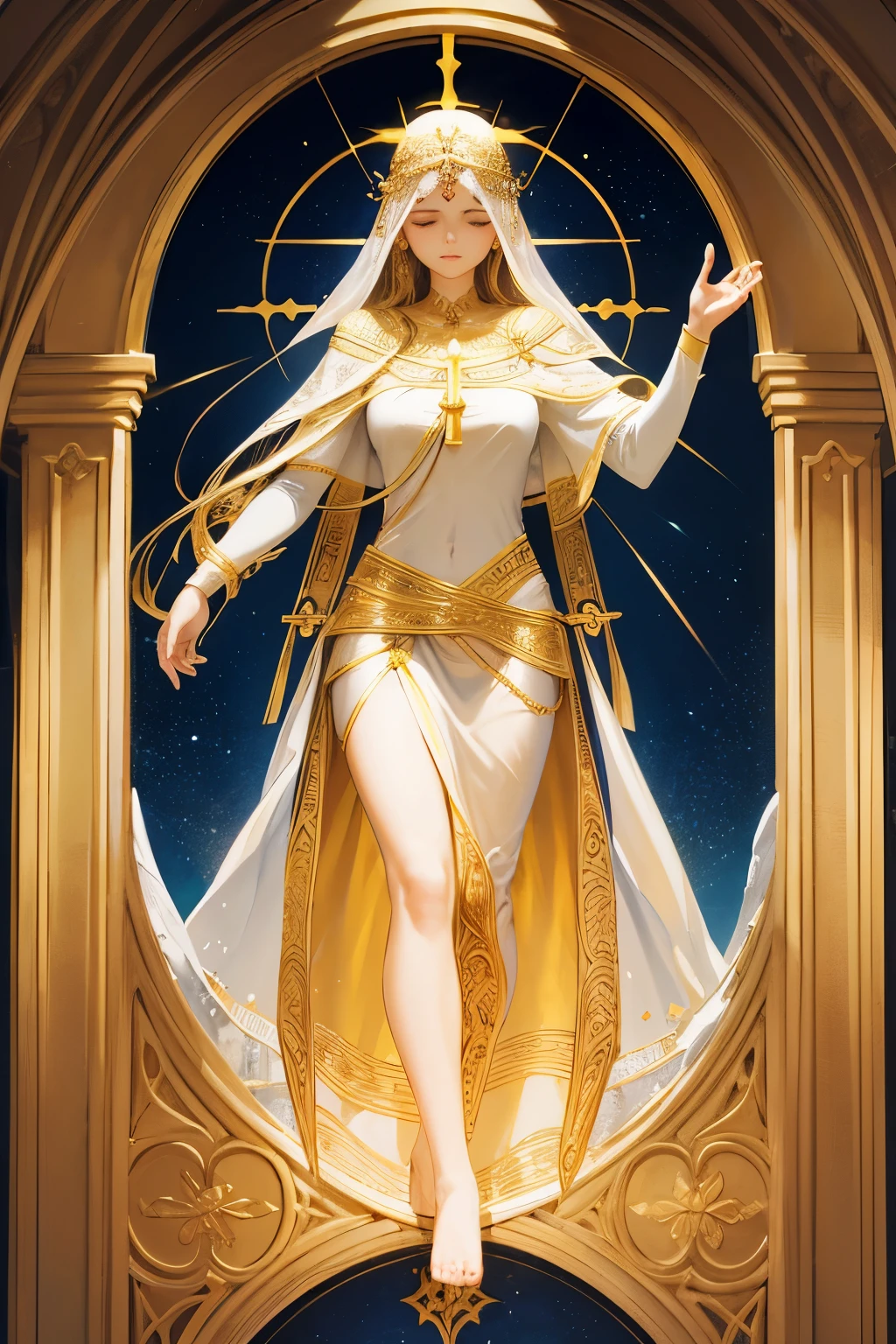 In the realm of spiritual journeys, a logo embodying the name "Sacred Journey" in a Christian context emerges. The design, bathed in ethereal light, encapsulates the divine essence of faith and devotion.

Central to the logo is a cross, meticulously crafted with delicate lines and intricate detailing, representing the love and sacrifice of Christianity. Surrounding the cross are gently flowing curves, symbolizing the continuity of faith throughout one's sacred journey. The cross and curves are enclosed within an outer circle, reminiscent of the eternal nature of spiritual growth.

The color palette is soft and soothing, dominated by shades of gold