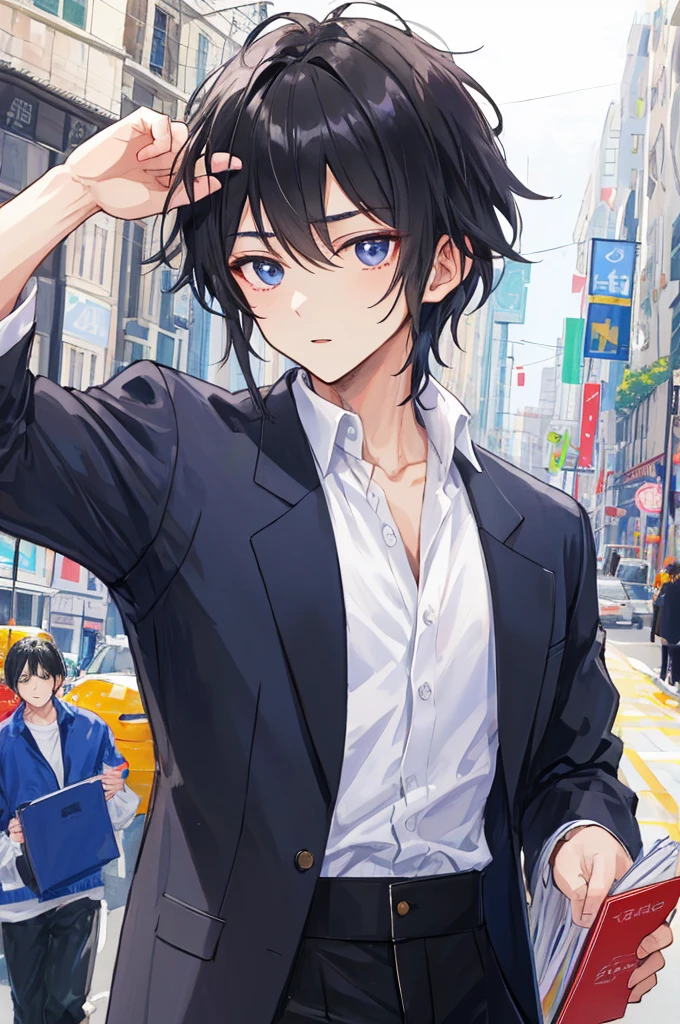 masterpiece，8k，((A man))，prince，prince殿下，Refreshing teenager，Black Hair，Handsome，shirt，
