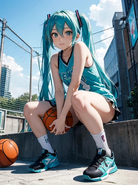 Miku Hatsune,SLUMDUNK,Hermosos pechos,baloncesto,Tiro de tres puntos