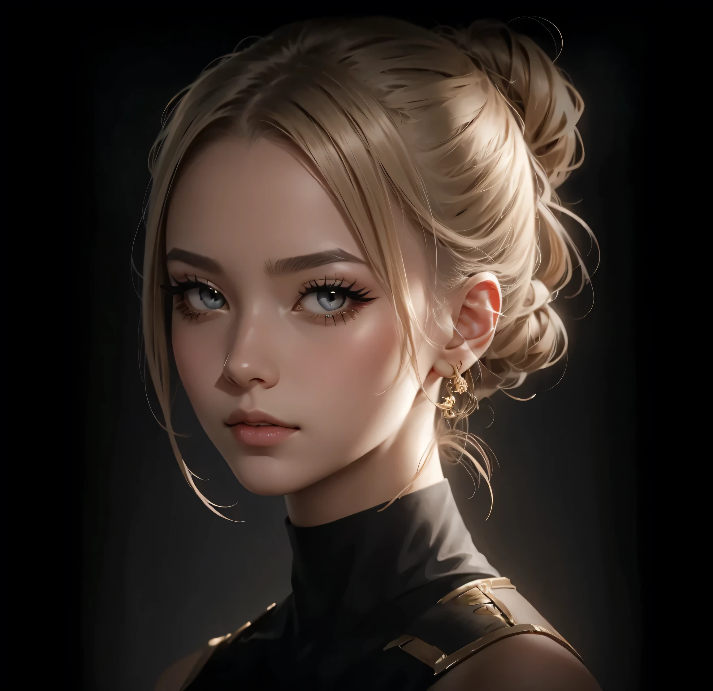 Make eyelashes more realistic、a bit more。At the same time, expand the picture,Draw the waist of the character as well.