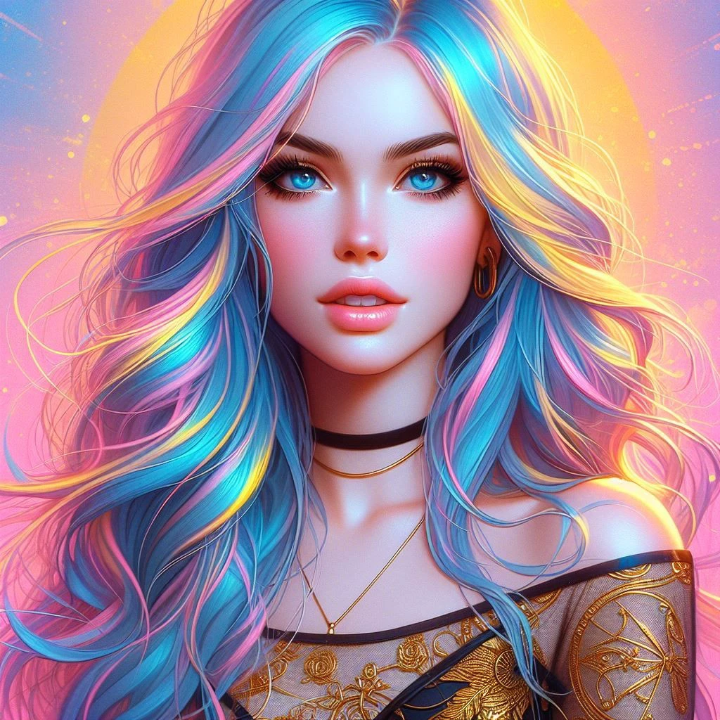 I'm cute with long braids, kissing in front of the stove, in a skirt, holding a huge flower (covering one eye: 1,3), 3D rendering, plain background, Specifically, chibi anime style, surrealism, cartoon style, Close-up, Super Detail , anatomically correct, masterpiece, fantasy.