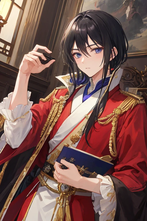 masterpiece,8k,((A man)),prince,prince殿下,Black Hair,
