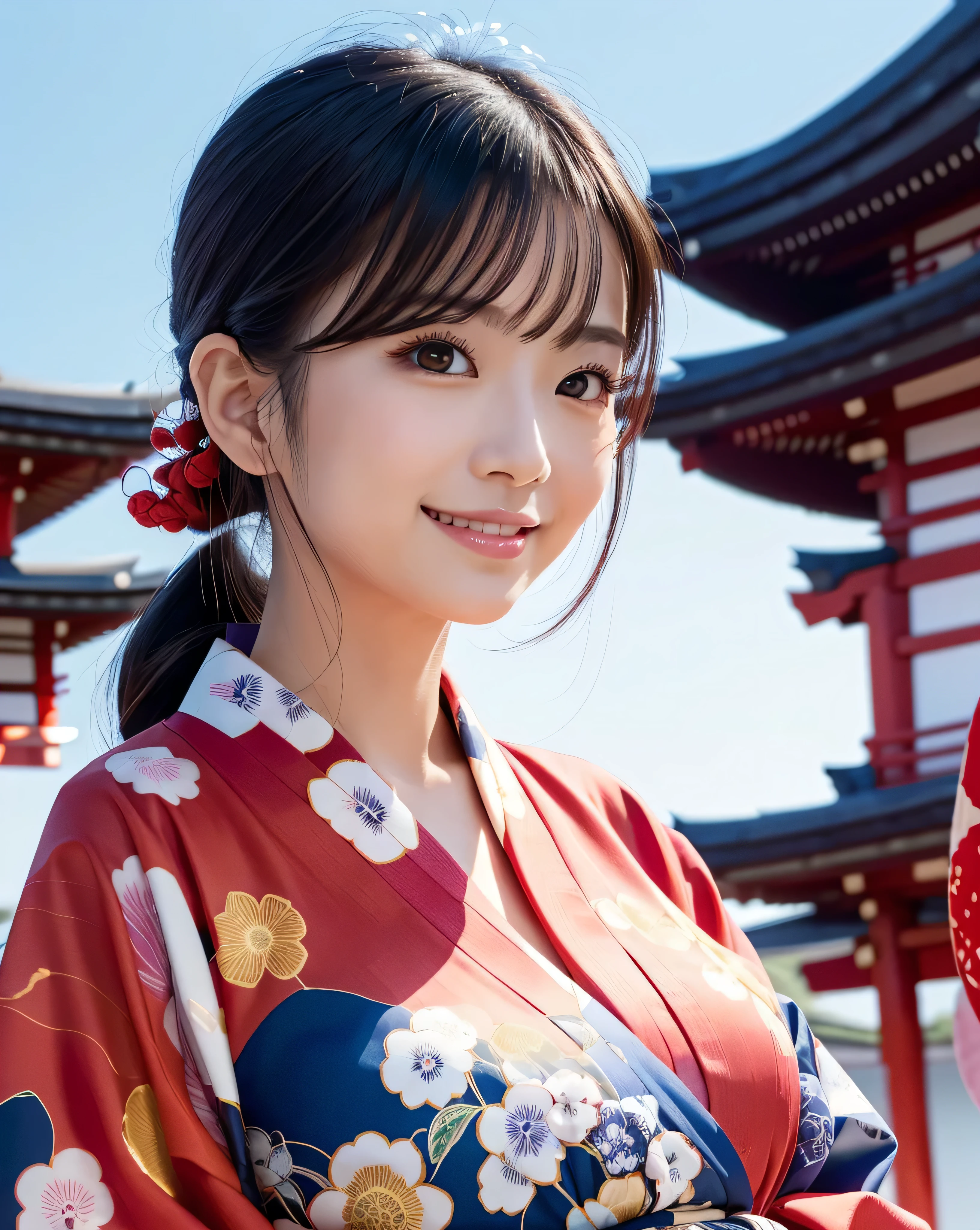 ((Masterpiece,Highest quality,Highest quality,8k,16K,Ultra-high resolution,Extremely detailed,Hyper Quality)),Japanese,Yamato Nadeshiko,Female college student,Beauty,clear,pure,Cute Girls,Large Breasts(G Cup),yukata,Summer festival,firework,night,(女の子がyukataしっかりと着こなしSummer festivalのfireworkをバックに楽しそうに佇んでいる様子)