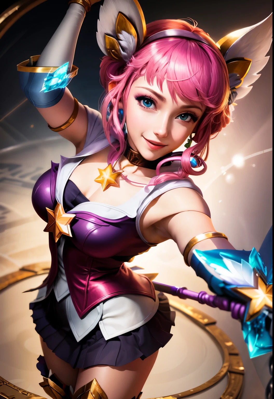 star_guardian_Lux, solo, smile,, (masterpiece, best quality, absurdres, detailed, ultra-detailed:1.3)