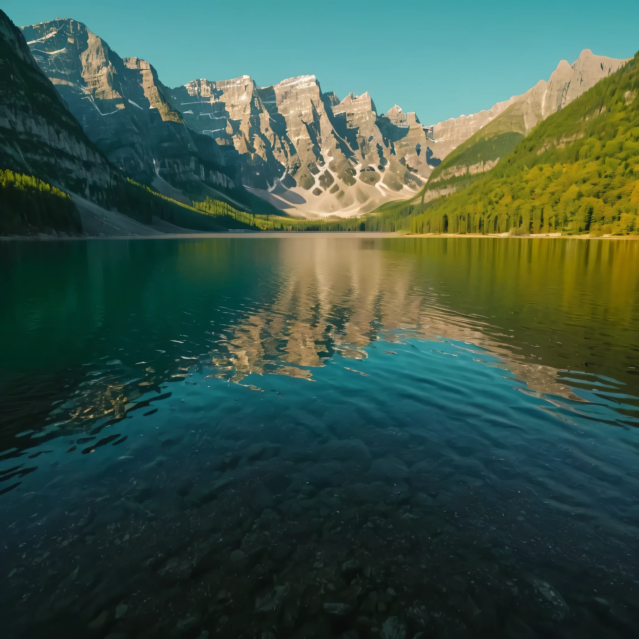 a lake
many details, extreme detailed, full of details,
Wide range of colors.
Many details everywhere. soft shadows. Low saturation colors. Insane quality. Insane resolution. Insane details. Masterpiece. 32k resolution.
Dramatic,Dynamic,Cinematic,Sharp details