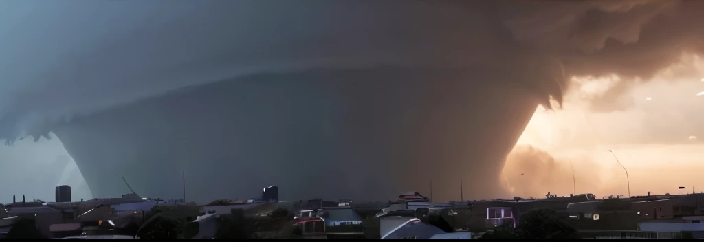 1000000 extremely gigantic tornadoes hitting a city, extremely wide wedge tornado, widest wedge tornado ever, extremely shortest wedge tornado, city, suburban, houses, buildings, suburban neighborhood, dark tornado,