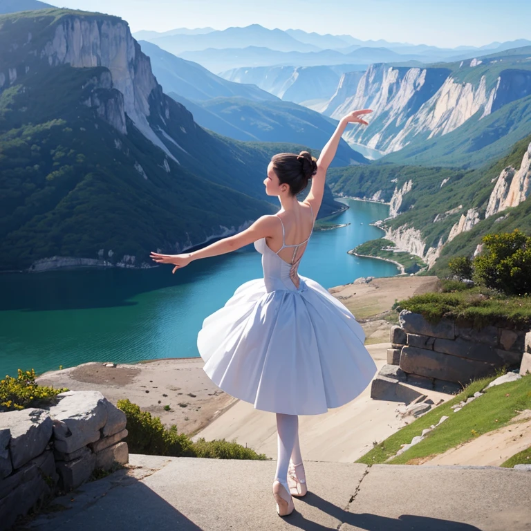 Ballet dancer in a beautiful place