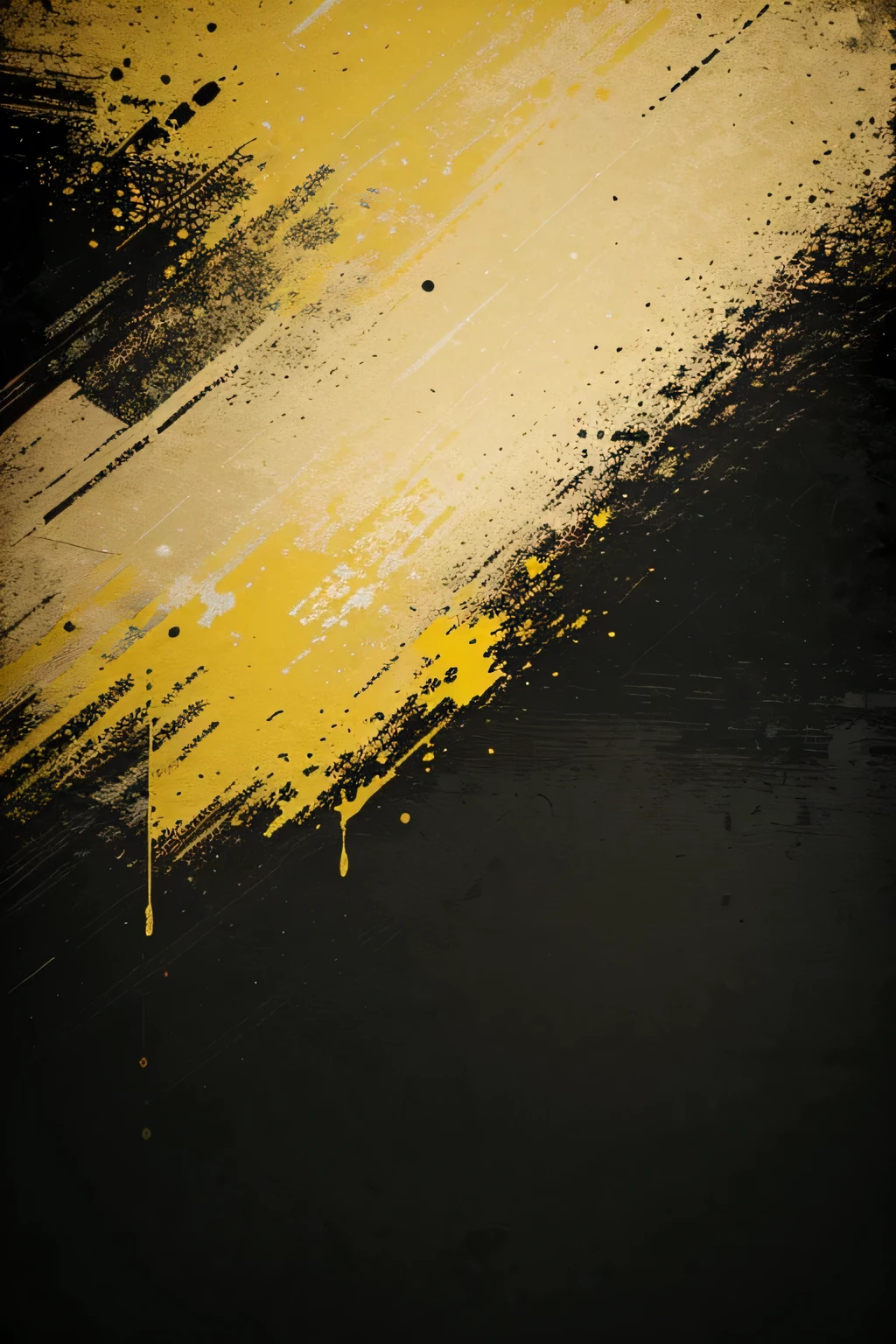 grungy vintage 1970's vector background, simple design, muted colors, some grunge texture, masterpiece, high quality, fainted yellow and black as main color, paint squirts