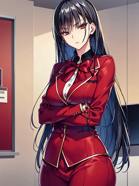 a woman in red ,black hair, red eyes, classroom
masterpeace, best quality, (extremely detailed CG:1.4), highly detailed faces