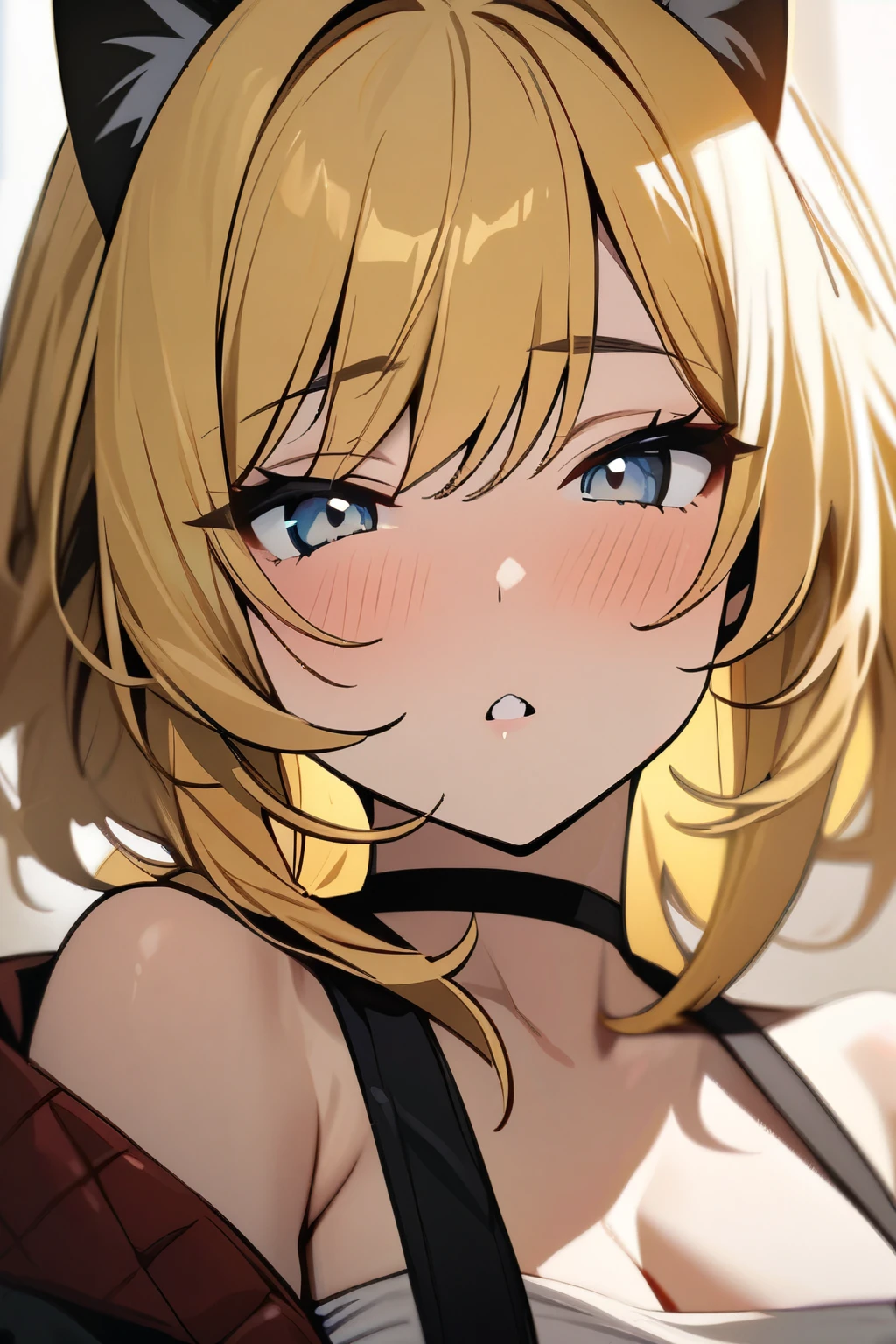 Masterpiece, best quality, beautiful girl, beautiful face, yellow hair, cat ears,