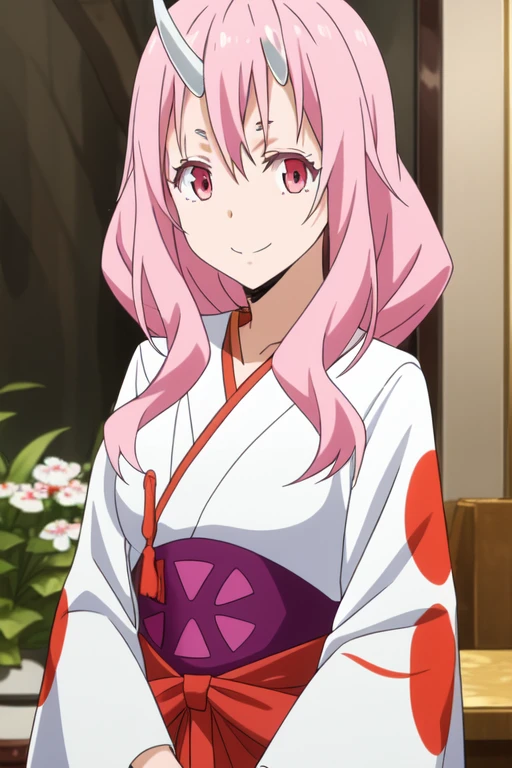 Shuna
((highest quality)), ((masterpiece)), (detailed)
One girl, 前hair, Closed_mouth, clavicle, Eyebrow_appear_Through_hair, hair_between_eye, horn, Japanese_Clothes, length_hair, Looking_in_Audience, They are_horn, pink_hair, smile, 一人in