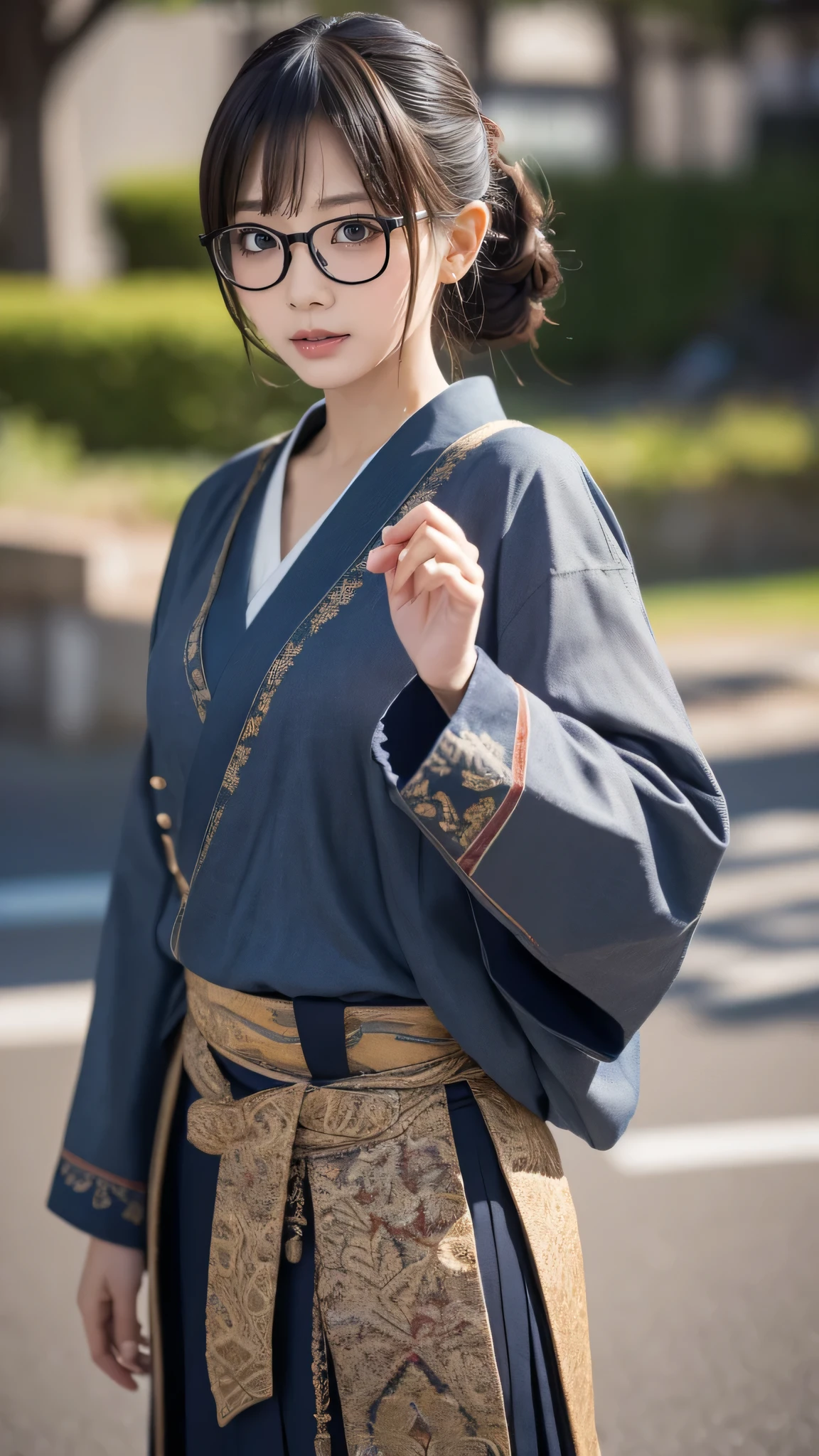 (random japanese clothes),(random pose),(random hairstyle),(Highest image quality,(8k),ultra-realistic,best quality, high quality, high definition, high quality texture,high detail,beautiful detailed,fine detailed,extremely detailed cg,detailed texture,a realistic representation of the face,masterpiece,Sense of presence),(wearing glasses:1.1)