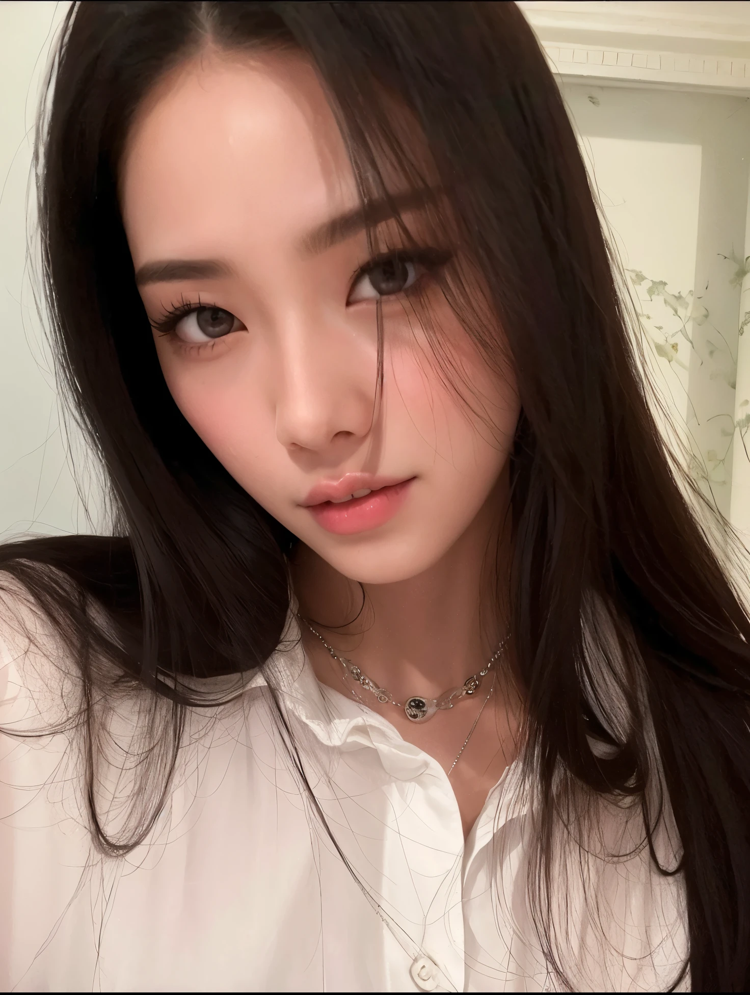 Mujer araffe con blusa blanca y collar de plata, Tzuyu Twice, Jennie Blac Kpink, Park Roseanne de Blackpink, Jinyoung Canela, Lulu Chen, Heonhwa Choe, Gemma Chen, Gongbi, Lalisa Manobal, Wenfei Ye, Jossi de blackpi nk, Xision Wu , Shen Mingchen, Xintong Chen