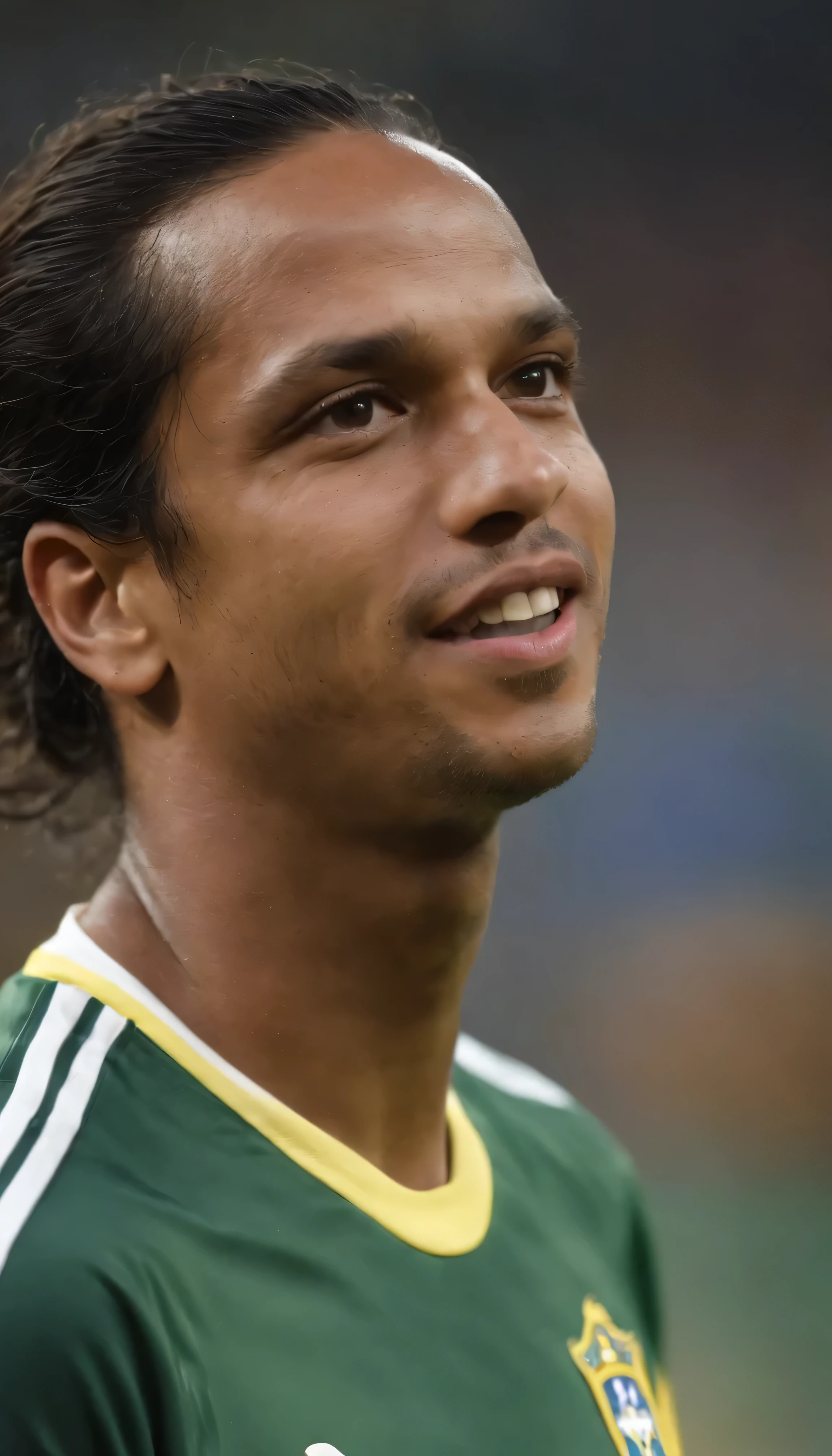 With high definition images、You can immerse yourself in a world that feels like a scene from a movie.。See the legendary Ronaldinho in the yellow uniform of the Brazilian national soccer team。The agile physique、Like blue々It's like playing with a ball on the grass of a stadium.、He displays impeccable ball control.。The lines and texture of a torn jersey、Sweat on the forehead、The sparkle in their eyes as they stare at the ball、Every detail is captured with precision.、You'll be drawn into the thrilling action。A closer look at Ronaldinho's face,The best moment when the audience was enthralled by the godlike skill