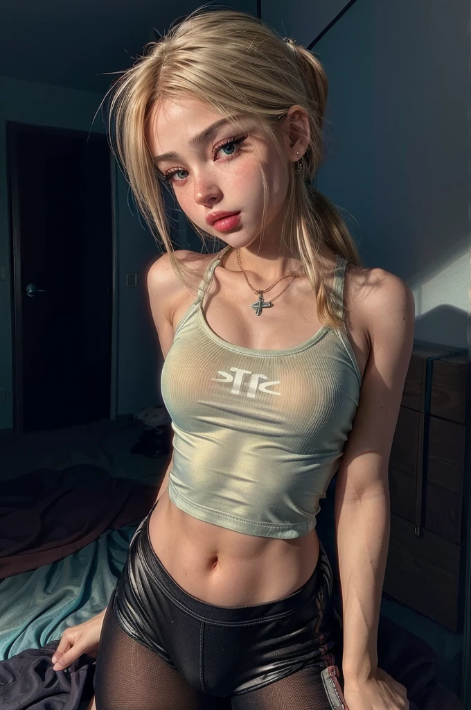 raw photo, photo realistic, ultra hight res, real life photo, perfect anatomy, (1girl, solo focus:1.8), teenage girl bedroom, 24 years old girl, super hot, gamer girl, e-girl, blond, slutty clothes, sport clothes, yoga pants, perfect body, erotic pose, showing body, licking her finger, analogue photography of ahegao, sexy girl, perfect face,  saliva droolin, , soft highlight g, pov, from below, Fujifilm, 8k, ((masterpiece)), best quality, from below, bokeh,
