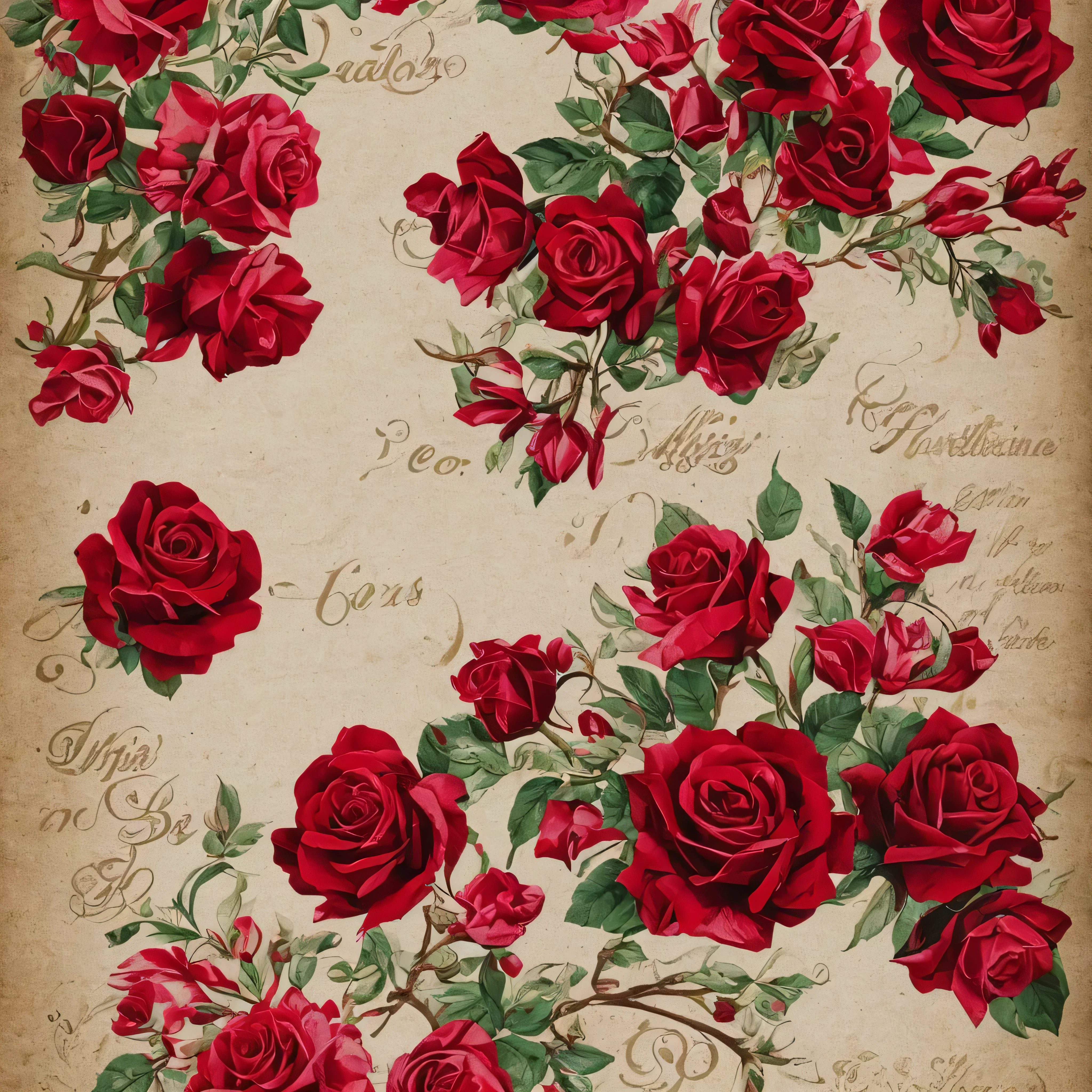 Create a vintage and romantic Valentine&#39;s Day print with an old letter background