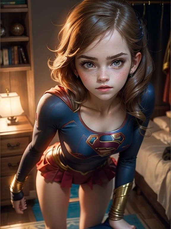 teen Emma Watson dressed as supergirl, sexy