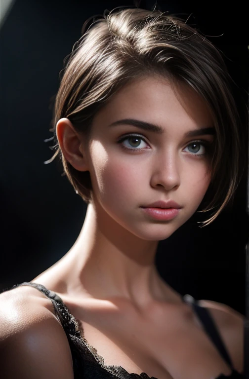 Realistic Photography, Beautiful Young Female Short hair