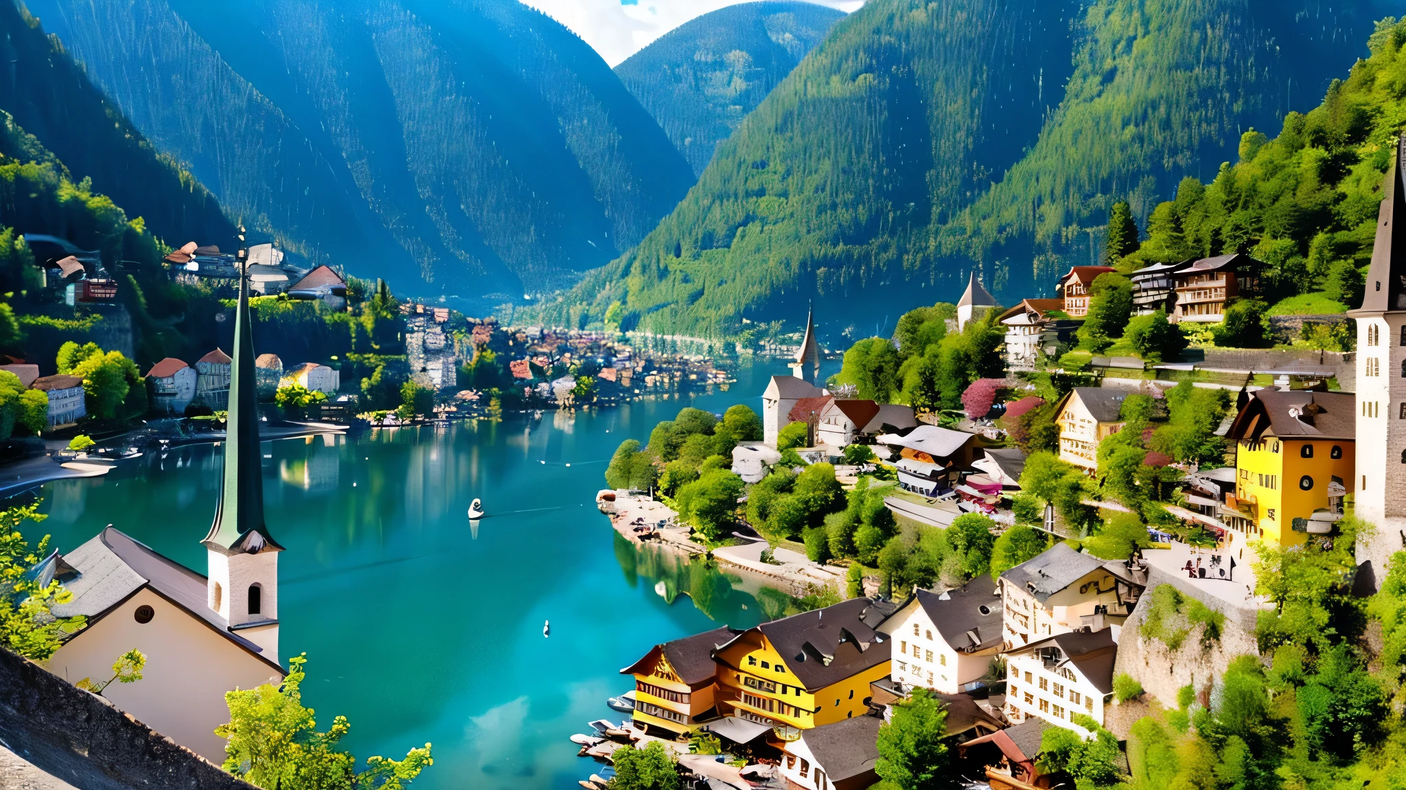 Beautiful Hallstatt town