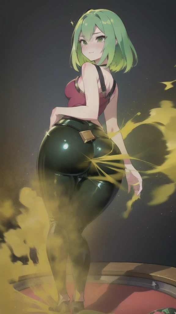 ((velocity)),Attacked by farts, (Zeri from League of legends),(((Women farting))),(girl farting),velocity,)(a female),(green hair),(green eyes),(her butt facing screen and bending over)),(wearing latex pants),(ass grab),(anime girl),(Casino),(masterpiece:1.2、top-quality, best-quality)、(the Extremely Detailed CG Unity 8K Wallpapers、ultra-detailed、Best Shadows)、(Detailed background)、(The best lighting、extremely delicate and beautiful)、depth of fields、1girl in、solo、upward looking gaze、