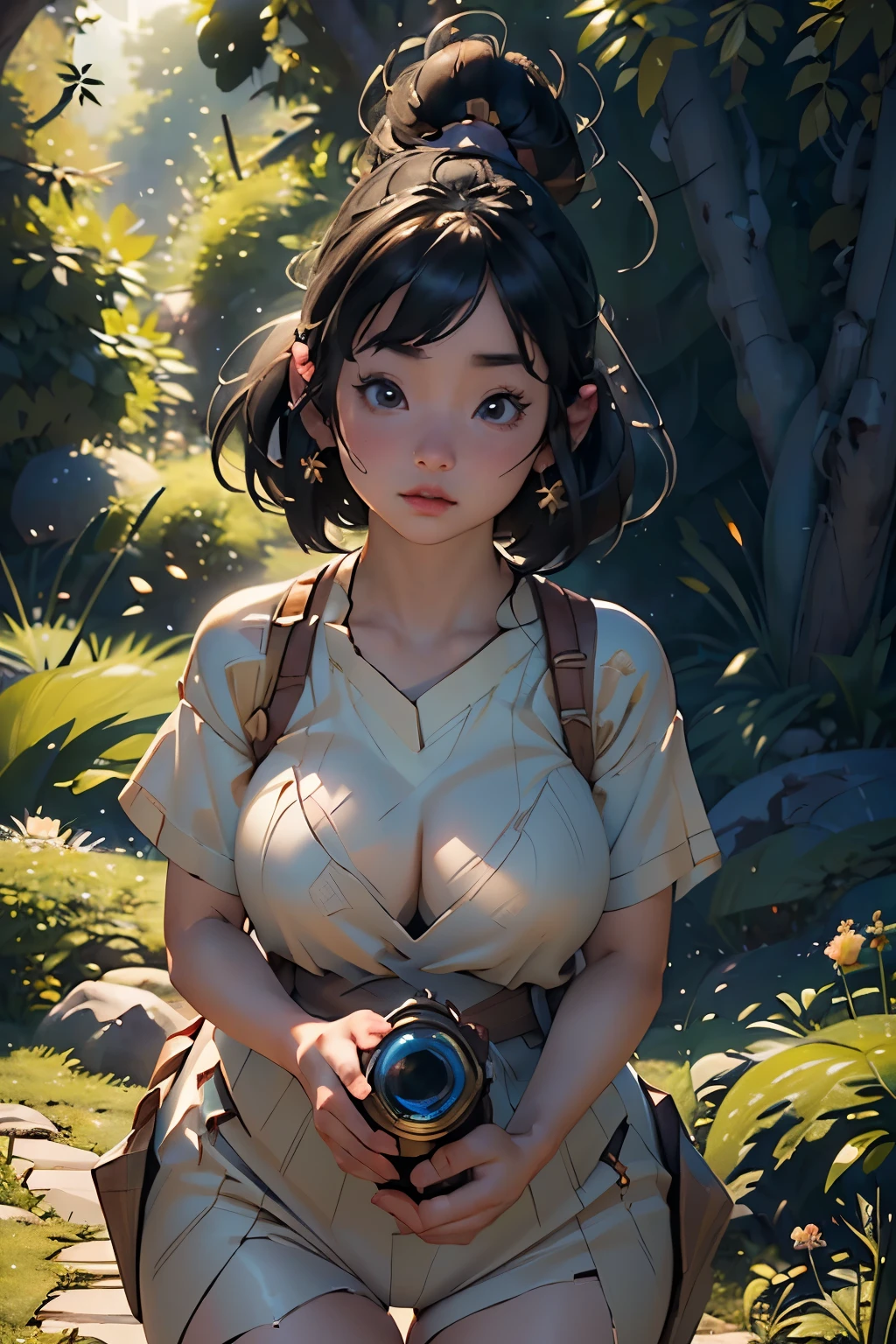 (Masterpiece), Japanese girl, (Unreal Engine), (Cinematic lighting), UHD, Super Detail,
(A beautiful Japanese girl with shiny, porcelain skin), (Modeled in Unreal Engine for an ultra-realistic experience), (Basking in the soft, cinematic lighting), (Ultra High Definition resolution of 4K or higher), (Her fine features accentuated by every pixel: extra detailed face, eyes with beautiful details, plump lips, and the delicate lines of her expressions), (Outfit adorned with intricate patterns and textures),
(Setting: A serene Japanese garden in the late afternoon), (Nature bathed in the golden hour