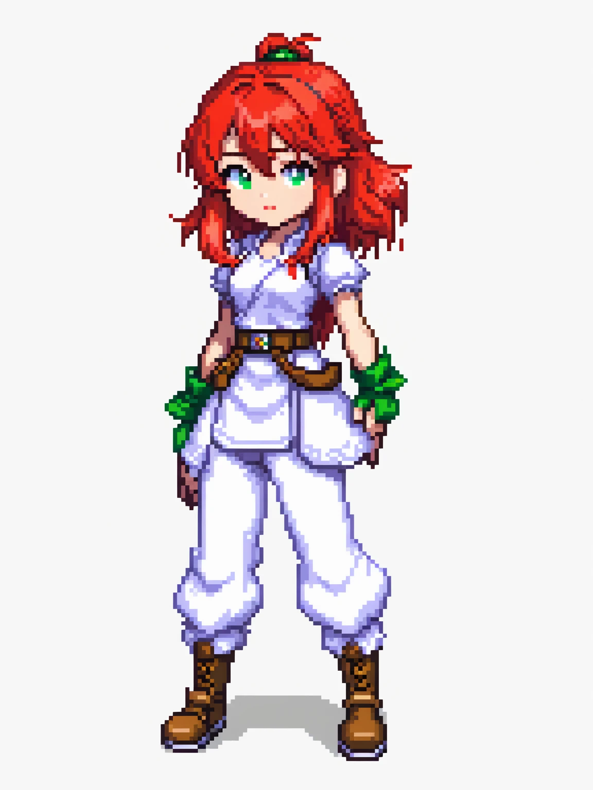 pixel art, EUA, character de jogo adulto, color white, roupa white, simple white background, game icon, 64 bit style