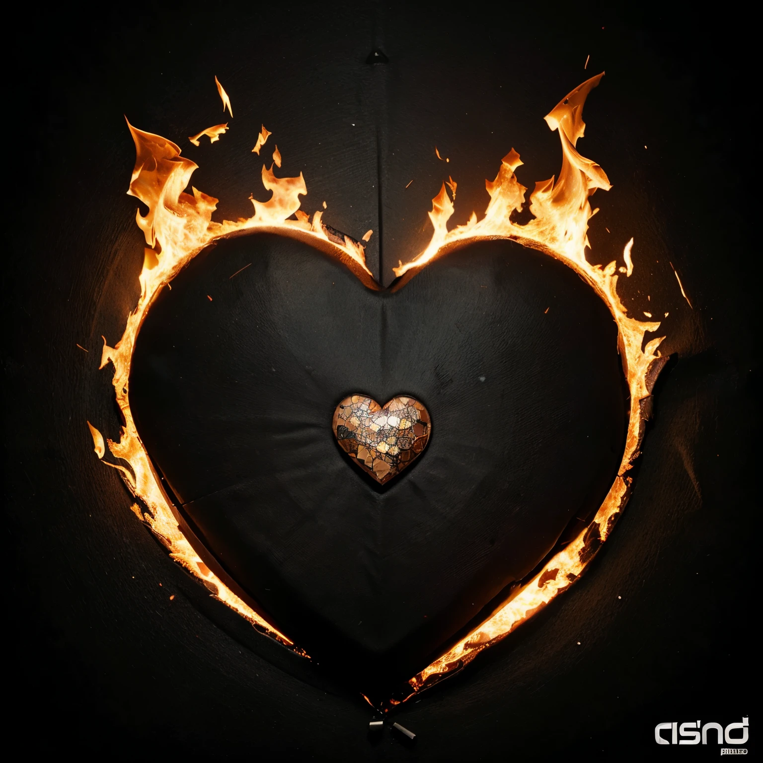 Tapa de disco, with the title “You will burn” where a human heart with ashes appears