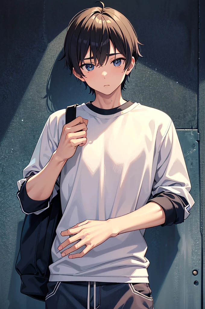 (creation:1.4),(HDR),moe,Strongest configuration、(High resolution)、Athletic male model、(Protagonist Boy,male protagonist,Anime characters)、(Young Man,Detailed man,Cool Junior High Boy:1.4,Cool Junior High School Boy:1.4)、((Detailed manface:1.4))、face、refer to、hand、smart、(He is a charming man with a bright personality and a silly middle、Slim body、victim、During puberty my penis became female、High school student debut、Thought mutation makes me want to have a baby with my friendl groin、Light and Dark