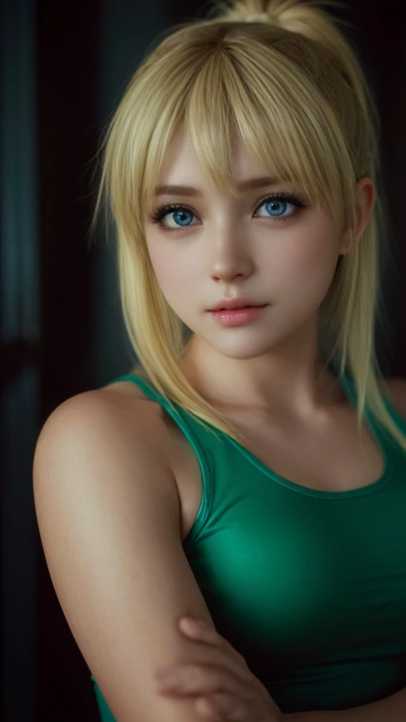 Marie Rose, olhos azuis claros, (melhor qualidade, ultra-detalhado), (realista:1.37), rosto lindo e detalhado, textura ultra-realista, rosto delicado, corpo delicado, batom vermelho, cores brilhantes. High definition, 8k. athletic body,