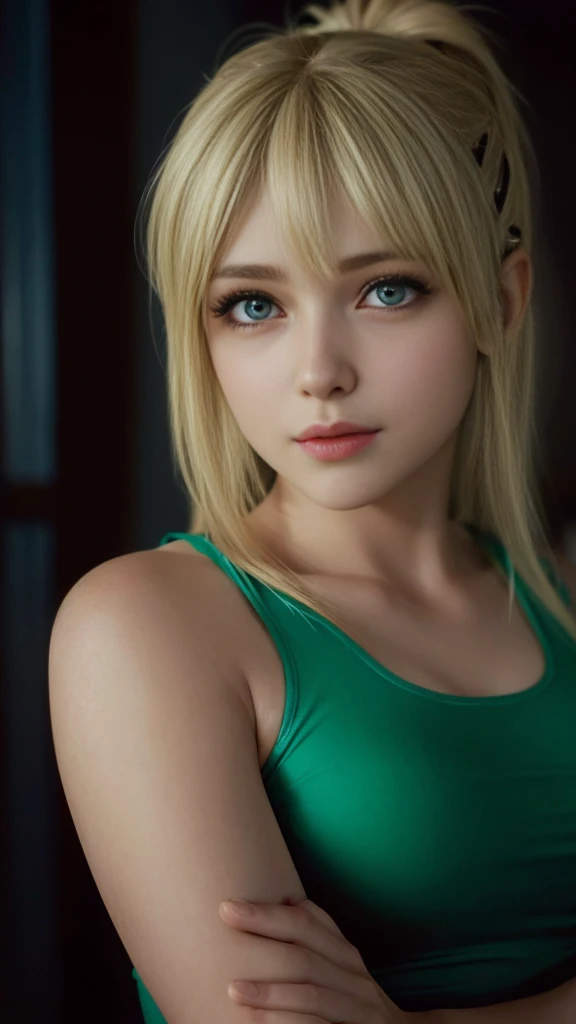 Marie Rose, olhos azuis claros, (melhor qualidade, ultra-detalhado), (realista:1.37), rosto lindo e detalhado, textura ultra-realista, rosto delicado, corpo delicado, batom vermelho, cores brilhantes. High definition, 8k. athletic body,