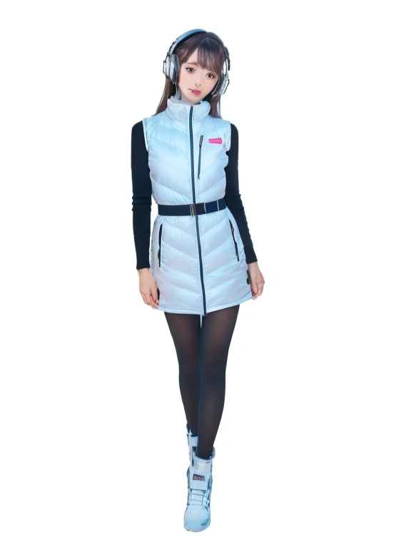 masterpiece, highest quality, Very detailed, 8K Portrait,japanese android girl,Plump , Control panel,Robotic arms and legs, Blunt bangs,,BREAK (metallic gray, metallic luster, mirror finish, astrovest):5,headphone:5,BREAK (black sleeves):100,smartwatch,futuristic space station,control room,BREAK headphone,blue eyes,(black hair):2,(long hair):1.3,look at viewer,(Respirator),BREAK blush:3,hidden hands,smile