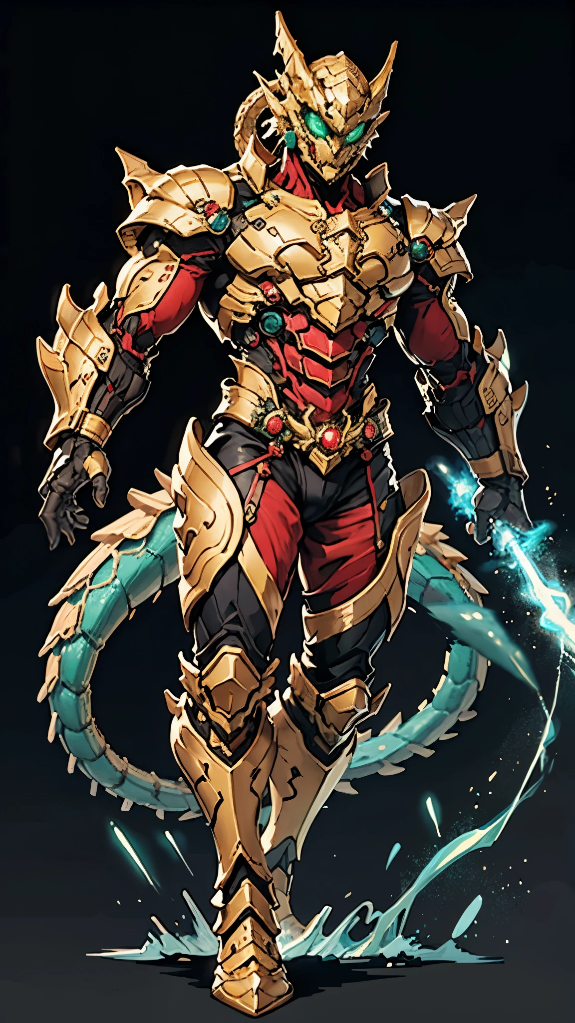 A man wearing a full-face helmet, a fantasy-style biomecha armored combat suit, green eyes, a composite layered chest armor, fully enclosed shoulder guards, matching arm and leg guards, the belt is adorned with dragon claw grasping orbs, primarily black with red accents, the design balances heavy with agility, a high-tech biological armor, concept inspired by dragons,stand on the top of a skyscraper in a futuristic sci-fi city, this character embodies a finely crafted fantasy-surreal style armored hero in anime style, exquisite and mature manga art style, ((male:1.5, element, plasma, energy)), metallic, real texture material, dramatic, high definition, best quality, highres, ultra-detailed, ultra-fine painting, extremely delicate, professional, perfect body proportions, golden ratio, anatomically correct, symmetrical face, extremely detailed eyes and face, high quality eyes, creativity, RAW photo, UHD, 32k, Natural light, cinematic lighting, masterpiece-anatomy-perfect, masterpiece:1.5