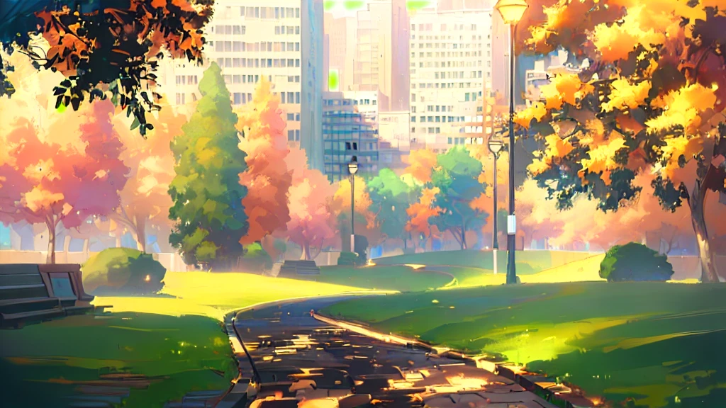 (masterpiece), best quality, CG 4k, simple background, dark, only street lamp, (night time), sidewalk with forest on side, a painting of a pathway in a park with a lamp post, anime background art, anime background, anime scenery, beautiful anime scenery, anime movie background, beautiful anime scene, anime scene, hd anime cityscape, anime scenery concept art, park background, random background scene, anime style cityscape, forest city streets behind her, colorful anime movie background