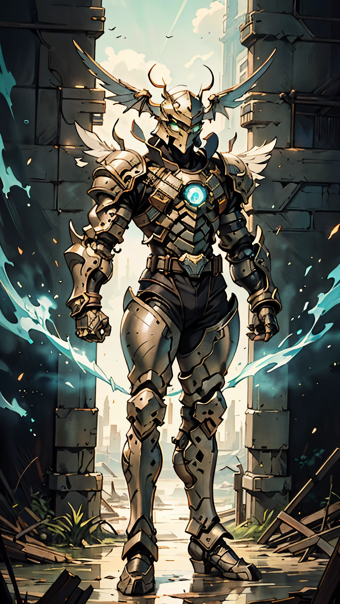 A man wearing a full-face helmet, a fantasy-style biomecha armored combat suit, green eyes, a composite layered chest armor, fully enclosed shoulder guards, matching arm and leg guards, the belt is adorned with dragon claw grasping orbs, primarily black with red accents, the design balances heavy with agility, a high-tech biological armor, concept inspired by dragons,stand on the top of a skyscraper in a futuristic sci-fi city, this character embodies a finely crafted fantasy-surreal style armored hero in anime style, exquisite and mature manga art style, ((male:1.5, element, plasma, energy)), metallic, real texture material, dramatic, high definition, best quality, highres, ultra-detailed, ultra-fine painting, extremely delicate, professional, perfect body proportions, golden ratio, anatomically correct, symmetrical face, extremely detailed eyes and face, high quality eyes, creativity, RAW photo, UHD, 32k, Natural light, cinematic lighting, masterpiece-anatomy-perfect, masterpiece:1.5