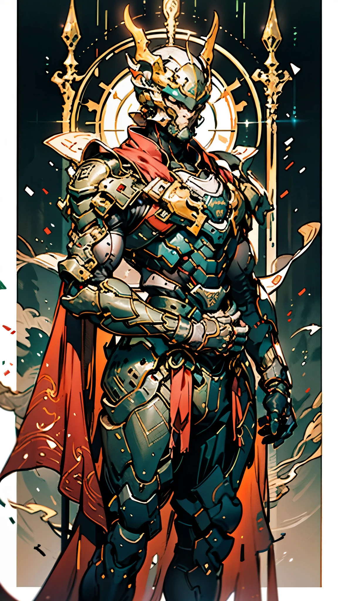 A man wearing a full-face helmet, a fantasy-style biomecha armored combat suit, green eyes, a composite layered chest armor, fully enclosed shoulder guards, matching arm and leg guards, the belt is adorned with dragon claw grasping orbs, primarily black with red accents, the design balances heavy with agility, a high-tech biological armor, concept inspired by dragons,stand on the top of a skyscraper in a futuristic sci-fi city, this character embodies a finely crafted fantasy-surreal style armored hero in anime style, exquisite and mature manga art style, ((male:1.5, element, plasma, energy)), metallic, real texture material, dramatic, high definition, best quality, highres, ultra-detailed, ultra-fine painting, extremely delicate, professional, perfect body proportions, golden ratio, anatomically correct, symmetrical face, extremely detailed eyes and face, high quality eyes, creativity, RAW photo, UHD, 32k, Natural light, cinematic lighting, masterpiece-anatomy-perfect, masterpiece:1.5