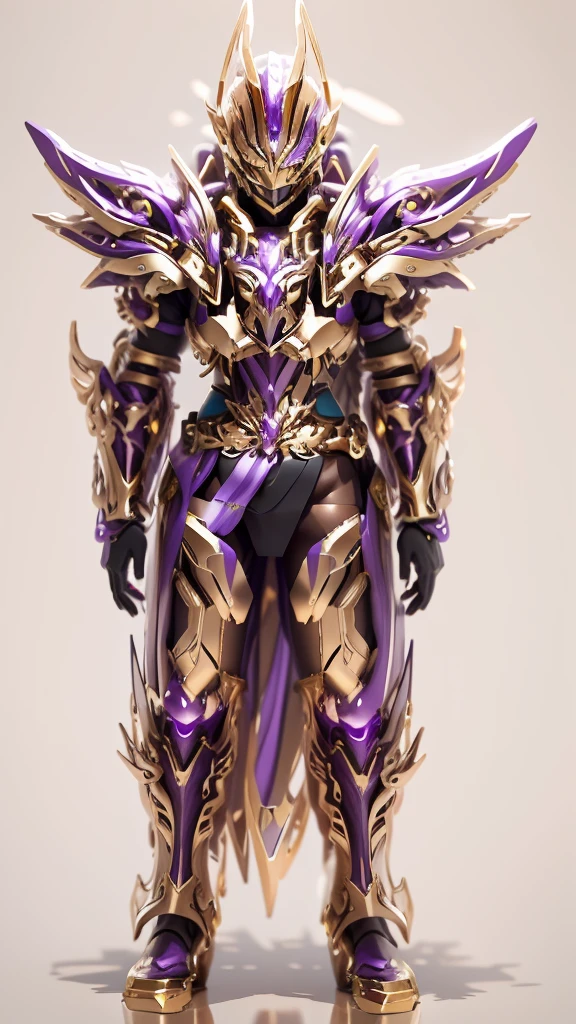 The color changes to gold and purple,Some gold and purple(Ensure its layering and armor texture,Gold as the main color)