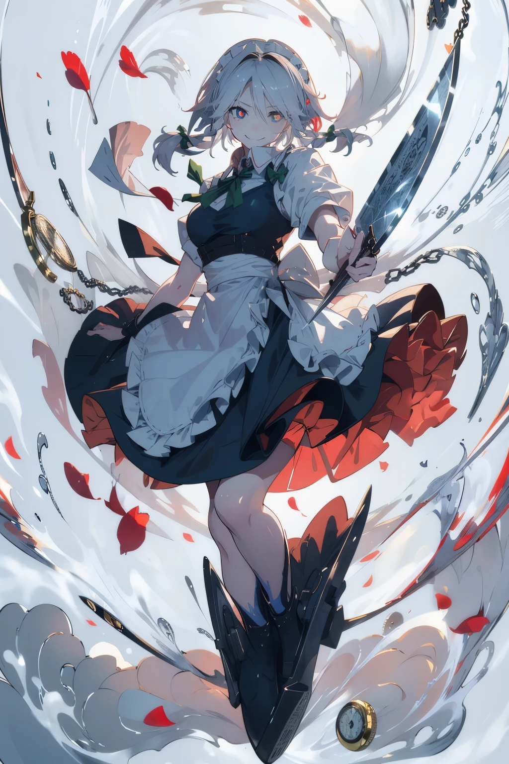 (((masterpiece,Highest Resolution,4K High Resolution,Crisp image quality:) juice(Detailed Hair,)()Maid clothes,Two-tone hair with red on the inside,(spread realistic spermflowing from pussy:1.5)