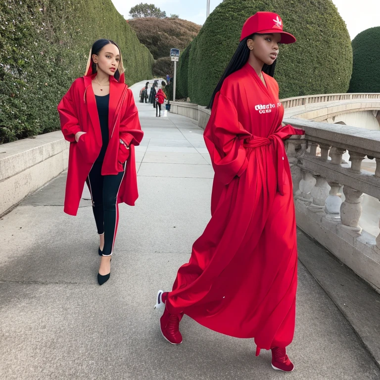 （（（1   fashion icon）））a raffe college student in red pants and a black jacket is walking across a bridge, wearing adidas clothing, athletic fashion photography, red jacket, wearing a track suit, woman in streetwear, inspired by Gina Pellón, wearing a red outfit, red sport clothing, by Gabriel Ba, wearing a tracksuit, a fashion icon wearing red high heels, promo shoot, cool red jacket, 1 girl, solo，a close up of a woman in a dress and a hat, flowing shimmering fabrics, vera   wang couture, broad shouldered, expensive voluminous dress, flowing gown, givenchy, rick owens, vi vie nne  westwood, vetements, 2 0 2 0 fashion, fully covered in drapes, flowing robes, draped in silky gold, junya fashion icon wata   nabe, sheer
