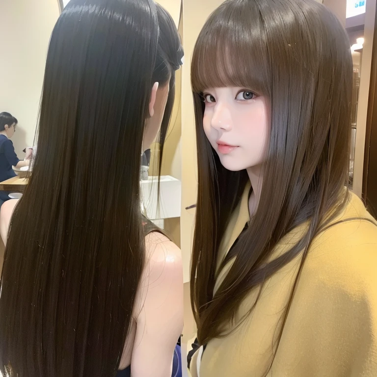 (masterpiece, best quality:1.2), 1girl, solo、((世界一綺麗な髪、８ｋ、最高画質、最高品質、艶、フルヌード))NSFW(((膝までの長さの髪、重たいパチパチ前髪、黒髪、8ｋ)))((綺麗で繊細な髪)),((未熟な体、フルヌード)))