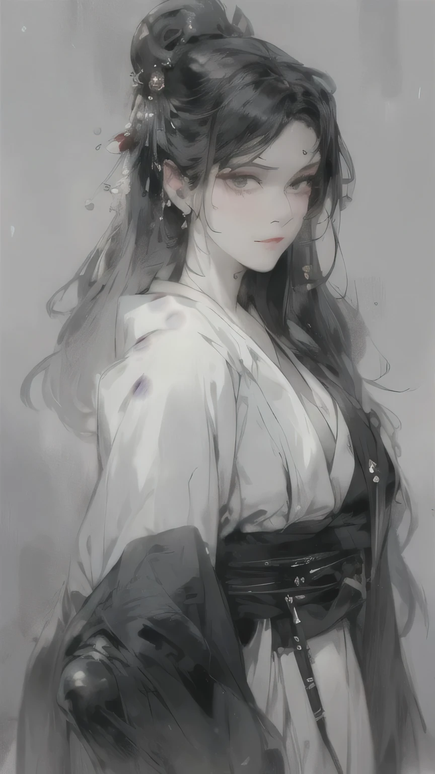 a close up of a woman with white hair and a black mask, beautiful character painting, guweiz, artwork in the style of guweiz, white haired assassin, by Yang J, epic exquisite character art, stunning character art, by Fan Qi, by Wuzhun Shifan, guweiz on pixiv artstation